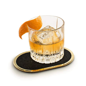 
                  
                    Crystal Rocks Glass on Brass Coaster
                  
                