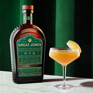
                  
                    Great Jones Rye and Cocktail Green Background
                  
                